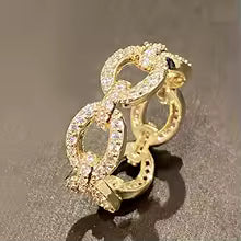 Bague Cuban Pavée